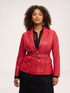 Blazer aus beschichtetem Stoff mit G&uuml;rtel image number 0