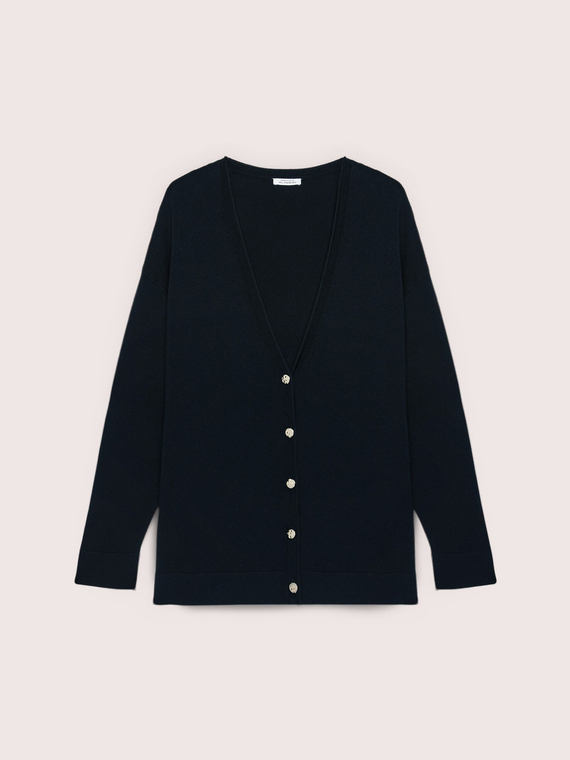 V-Ausschnitt Strickjacke mit Kn&ouml;pfen