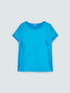 Bi-material t-shirt with round neckline image number 4