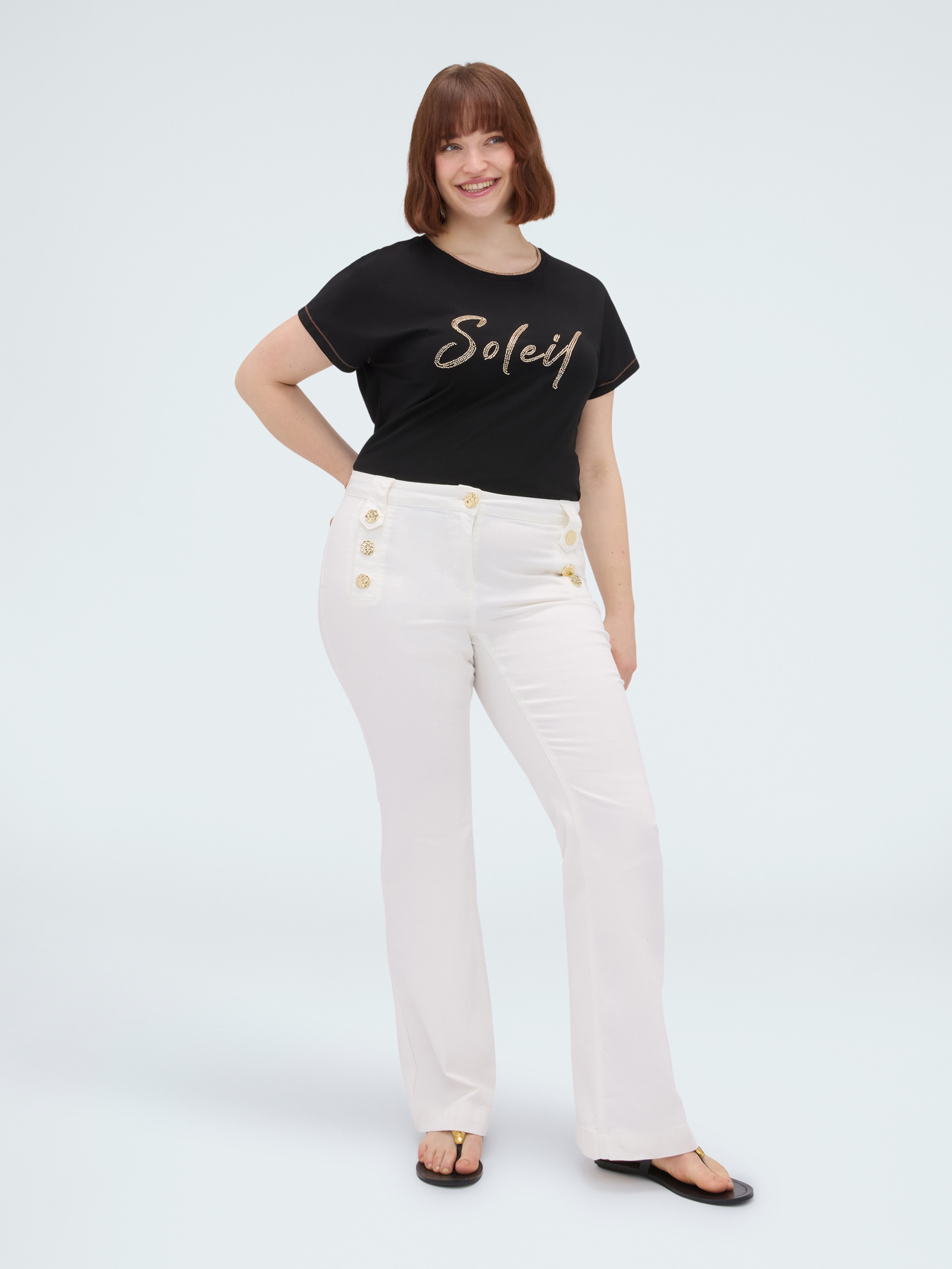 T-shirt en coton avec inscription Soleil image number 0