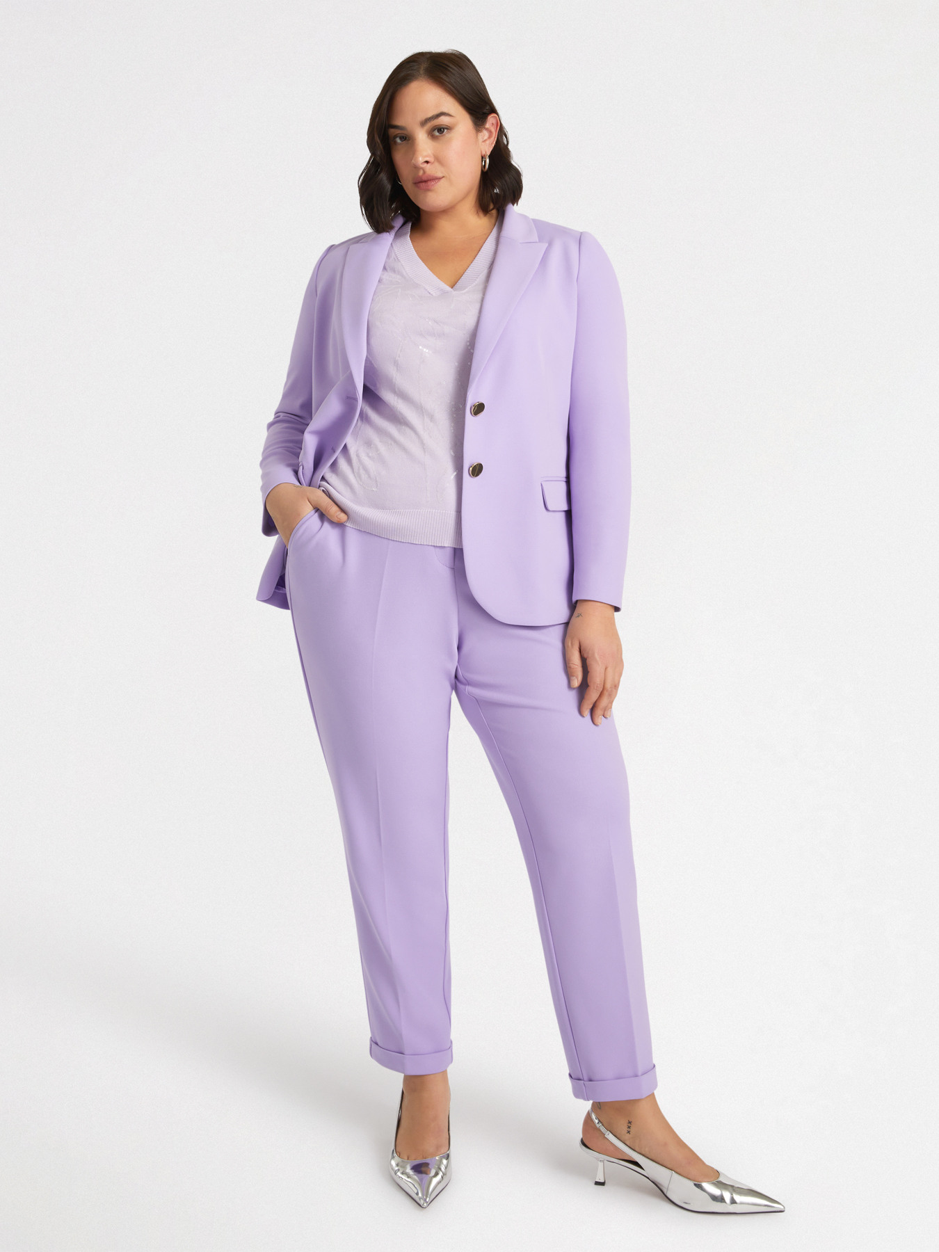 Hose Carrot Fit aus Scuba-Krepp image number 4