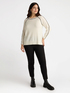 Sweater with contrasting black trims and mini sequins image number 3