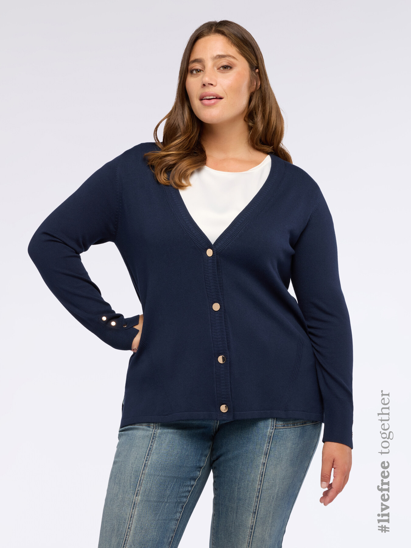 V-neck cardigan with buttons image number 0