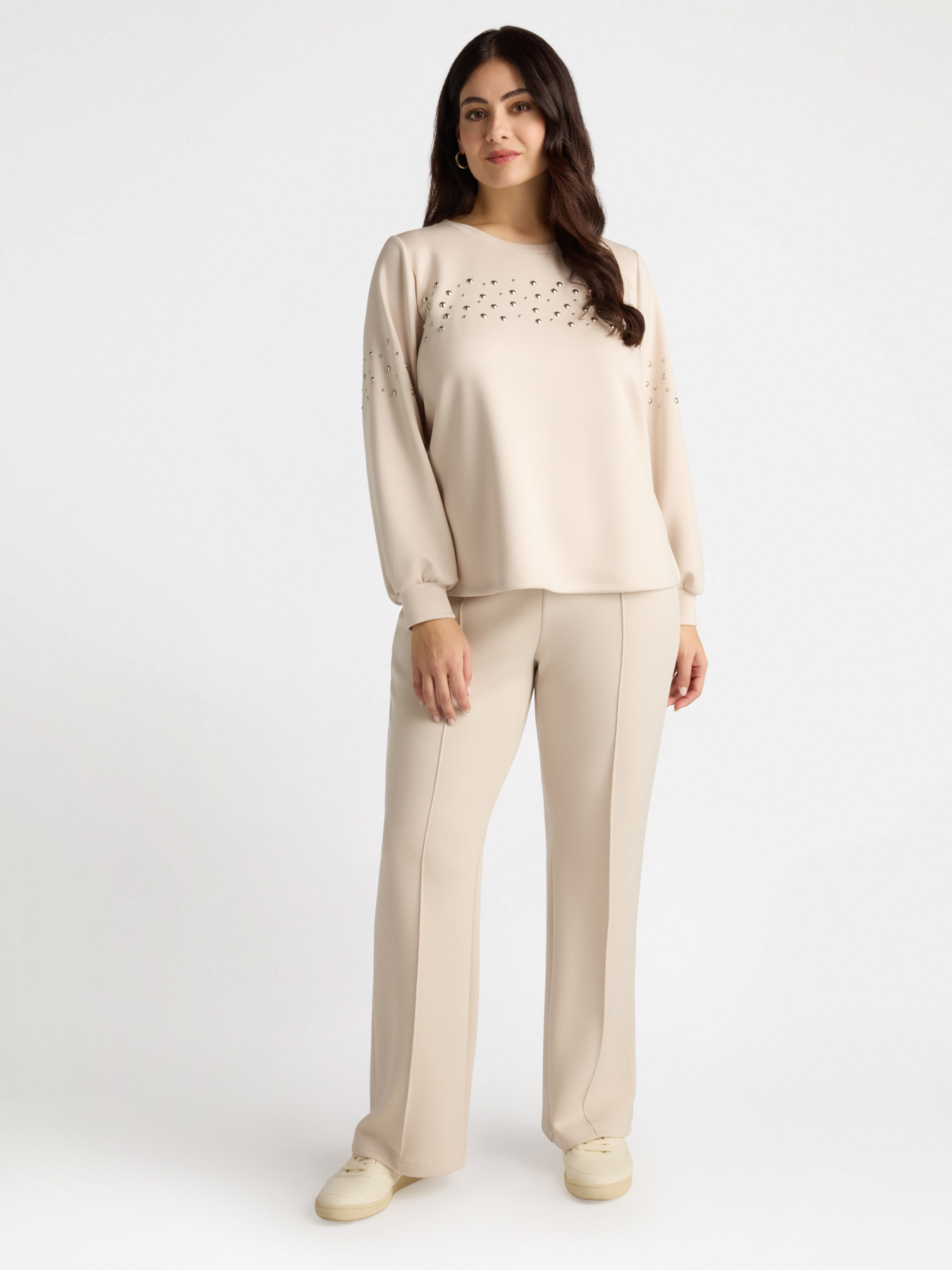 Wide leg plush trousers image number 0