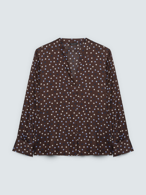 Polka dot blouse in viscose satin