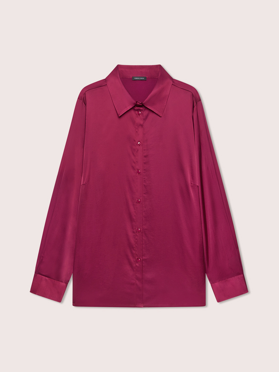 Stretch viscose satin shirt