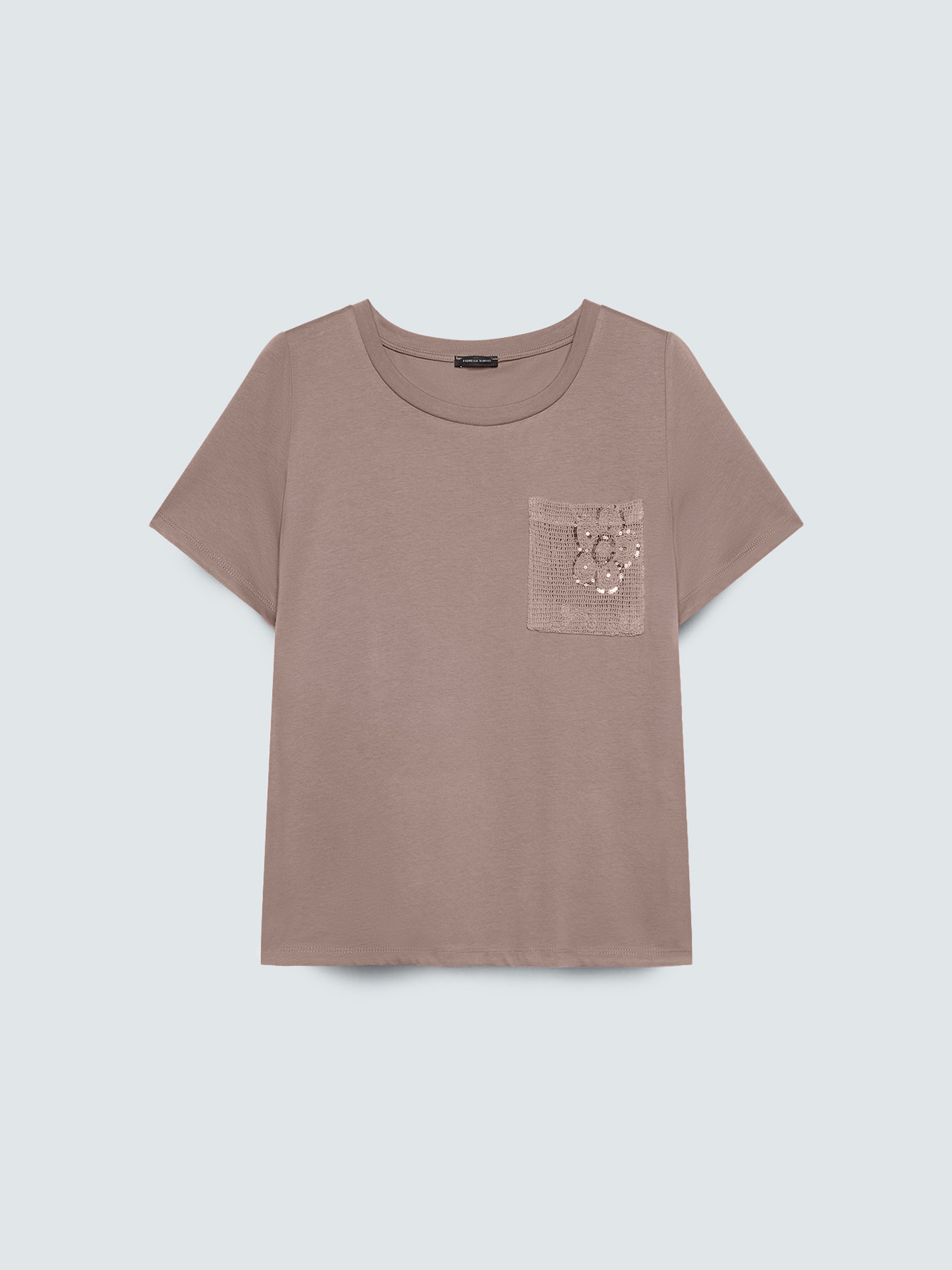 T-Shirt aus Baumwolle mit H&auml;keltasche und Pailletten image number 4