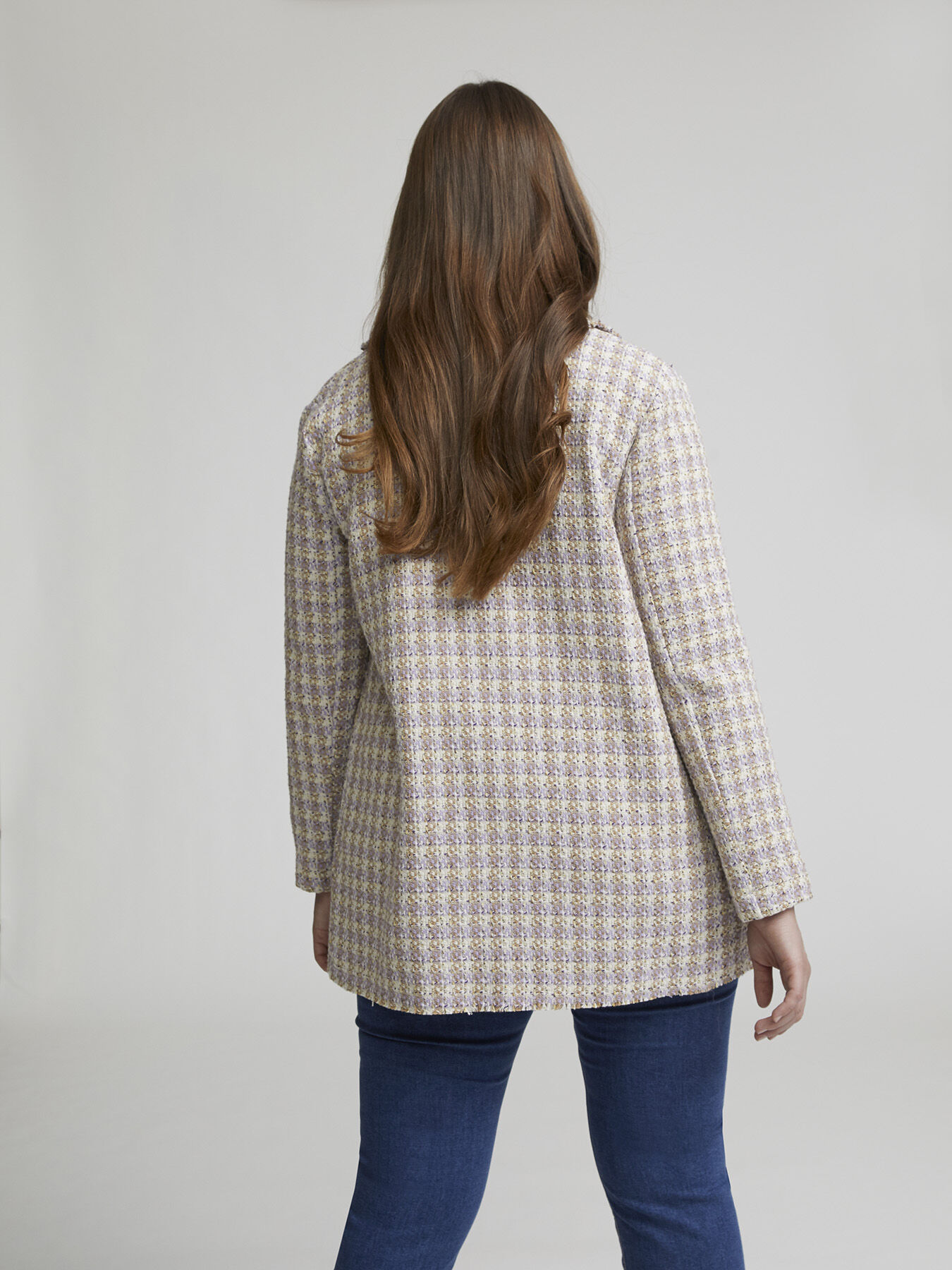 Chaqueta larga de tejido fantas&iacute;a image number 1