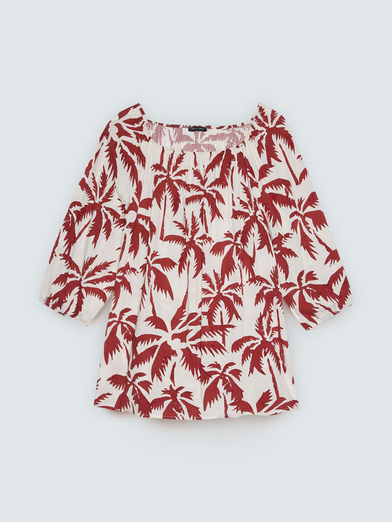 Blusa off-shoulder con stampa