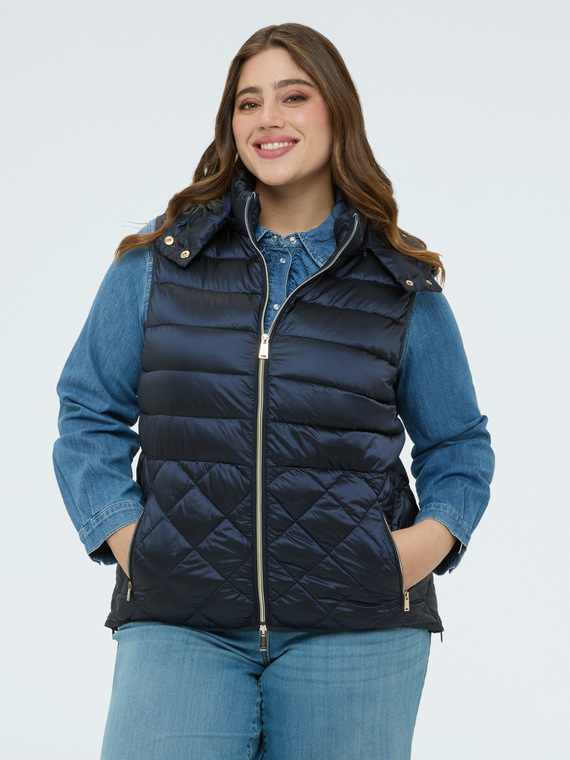 Sleeveless hooded puffer jacket