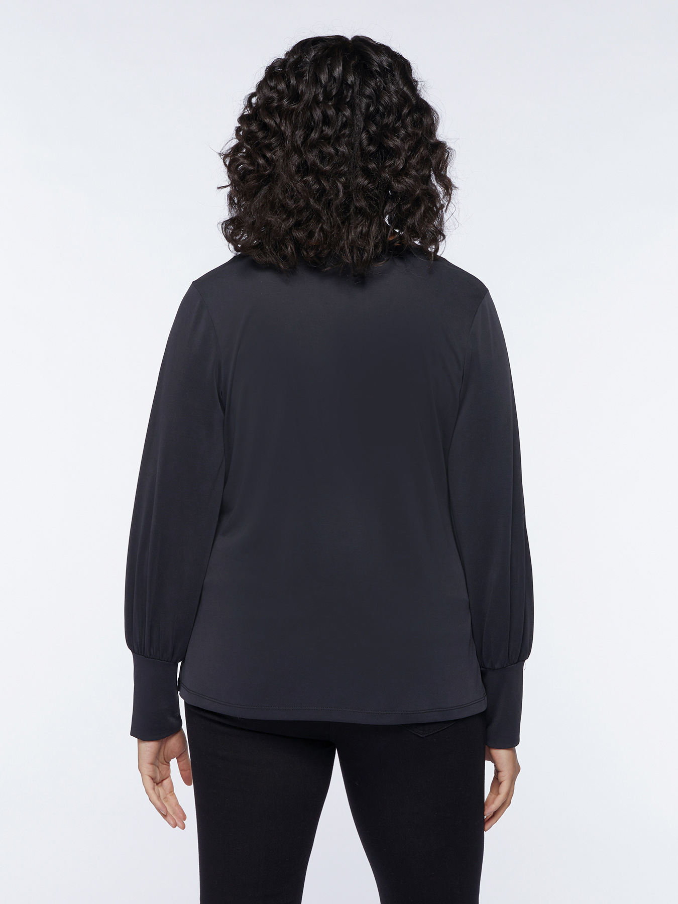 T-shirt con incrocio e drappeggio image number 1