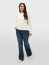 Sweater with striped fabric back image number 0