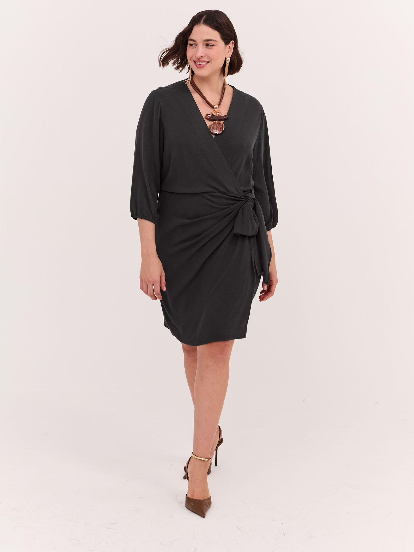 JOY wrap dress in viscose image number 0