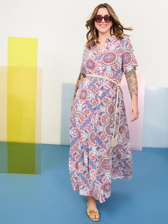 Robe chemisier imprim&eacute;e