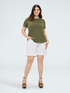 Cotton t-shirt with lace and studs image number 2