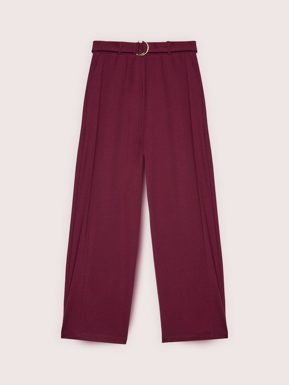 Wide Leg Trousers with Ring Belt