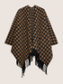 Houndstooth cape with fringes image number 3