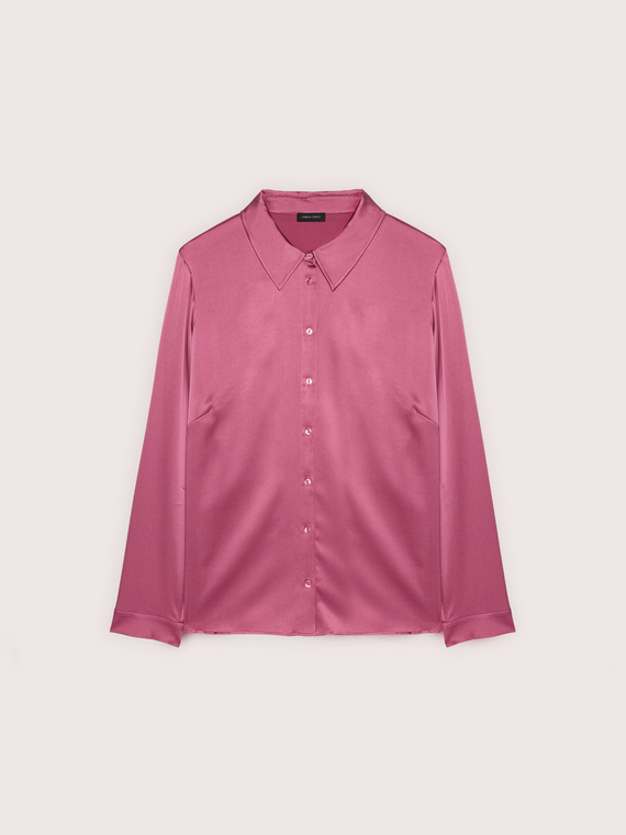 Camicia in seta stretch con colletto classico