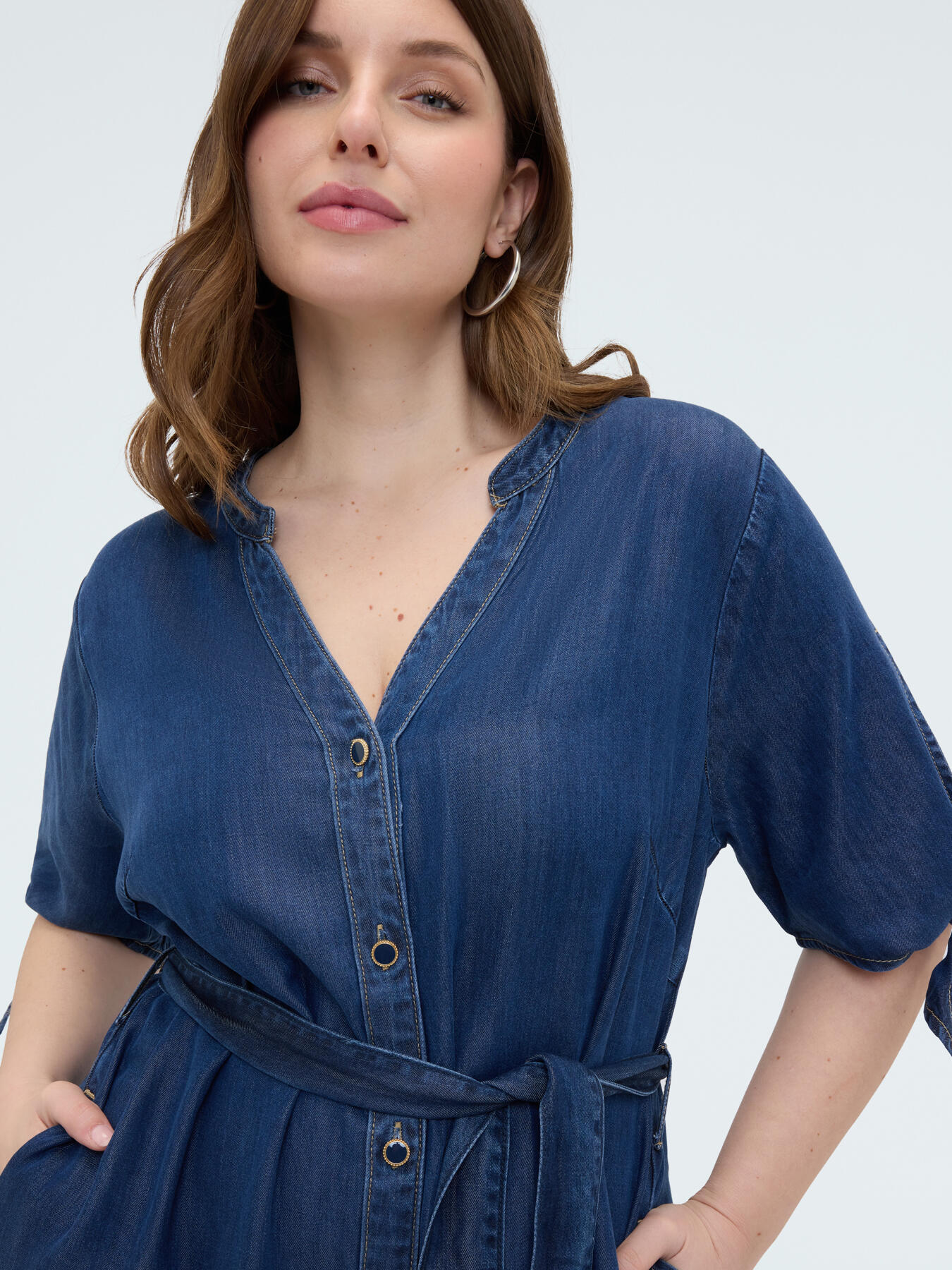 TENCEL&trade; shirt dress image number 3