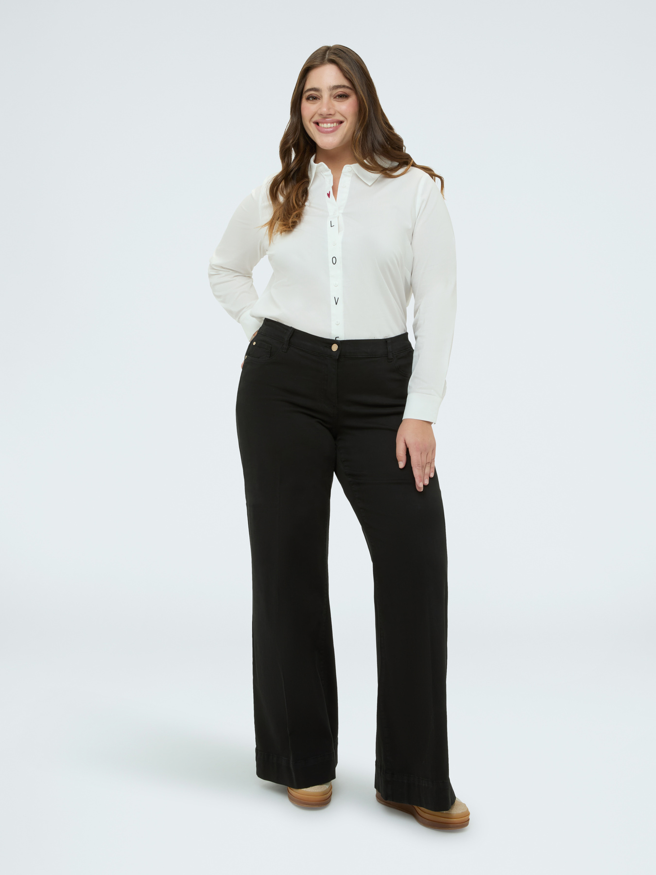 Wide Leg Cotton Trousers image number 4