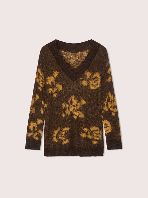 Pullover aus Mohair-Mix mit Print