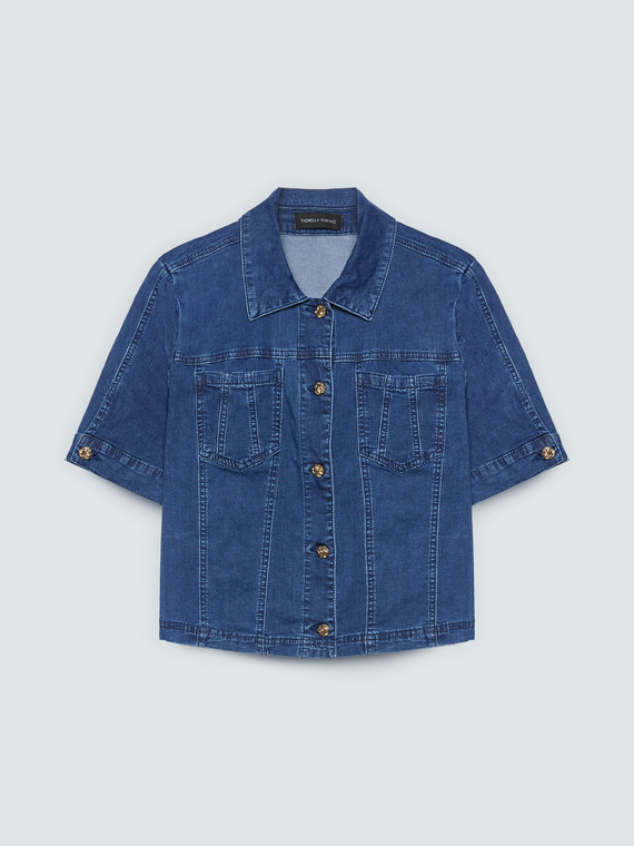 Jeansjacke mit kurzen &Auml;rmeln