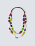 Long painted wood necklace image number 0