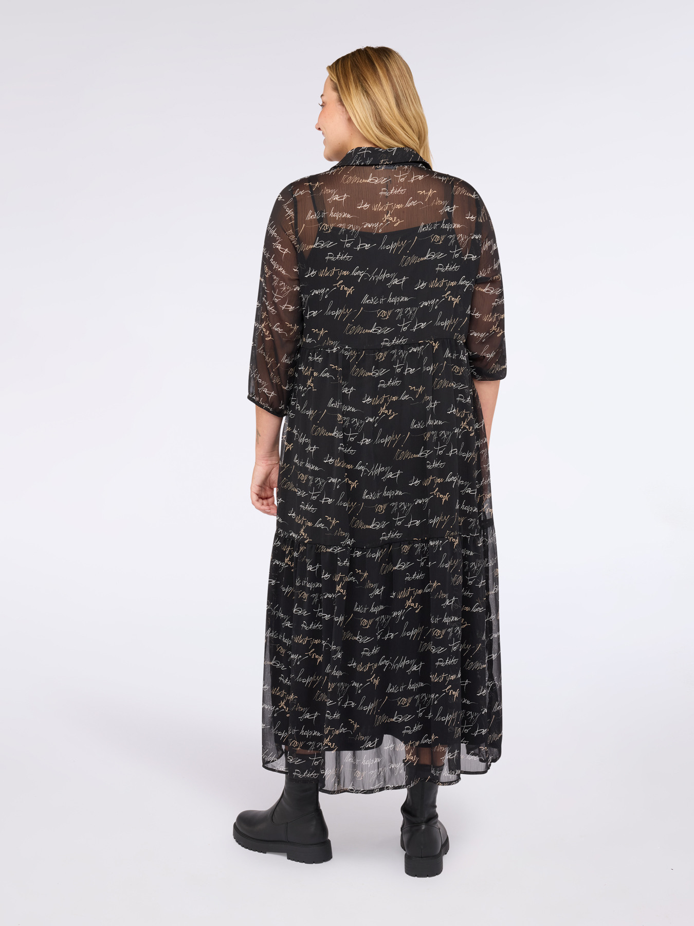 Long shirt dress with lettering print image number 1