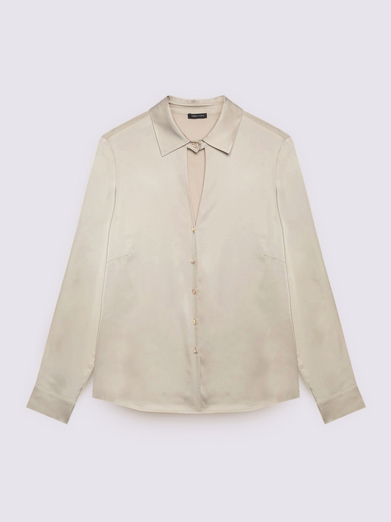 Camicia in raso con scollo cut out - vista alternativa | Fiorella Rubino