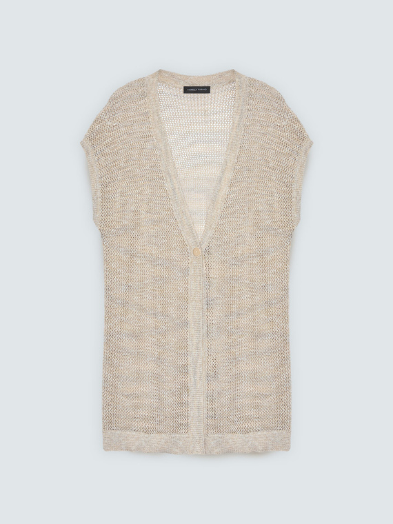 Maxi openwork knit gilet