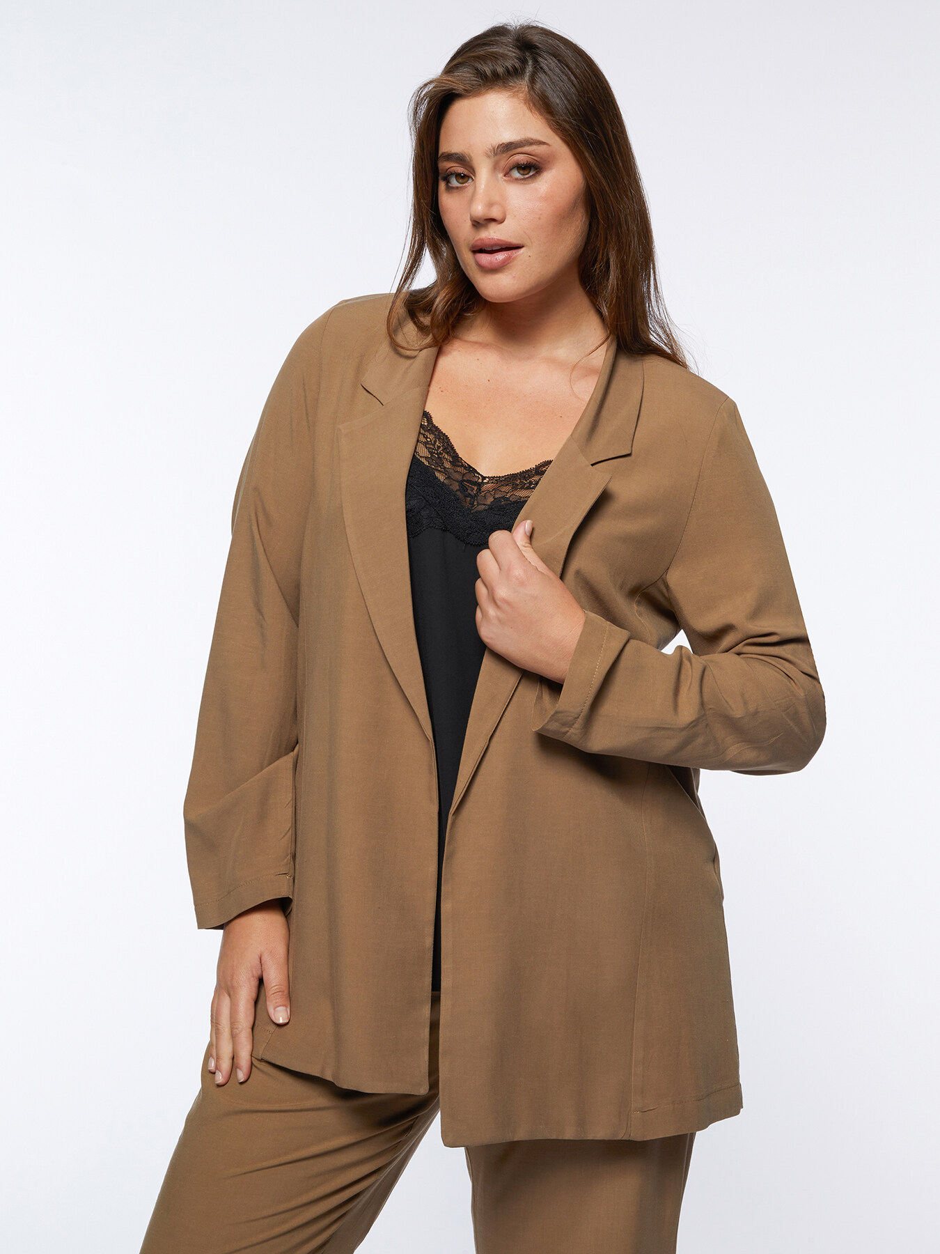 Linen and viscose blazer jacket image number 2