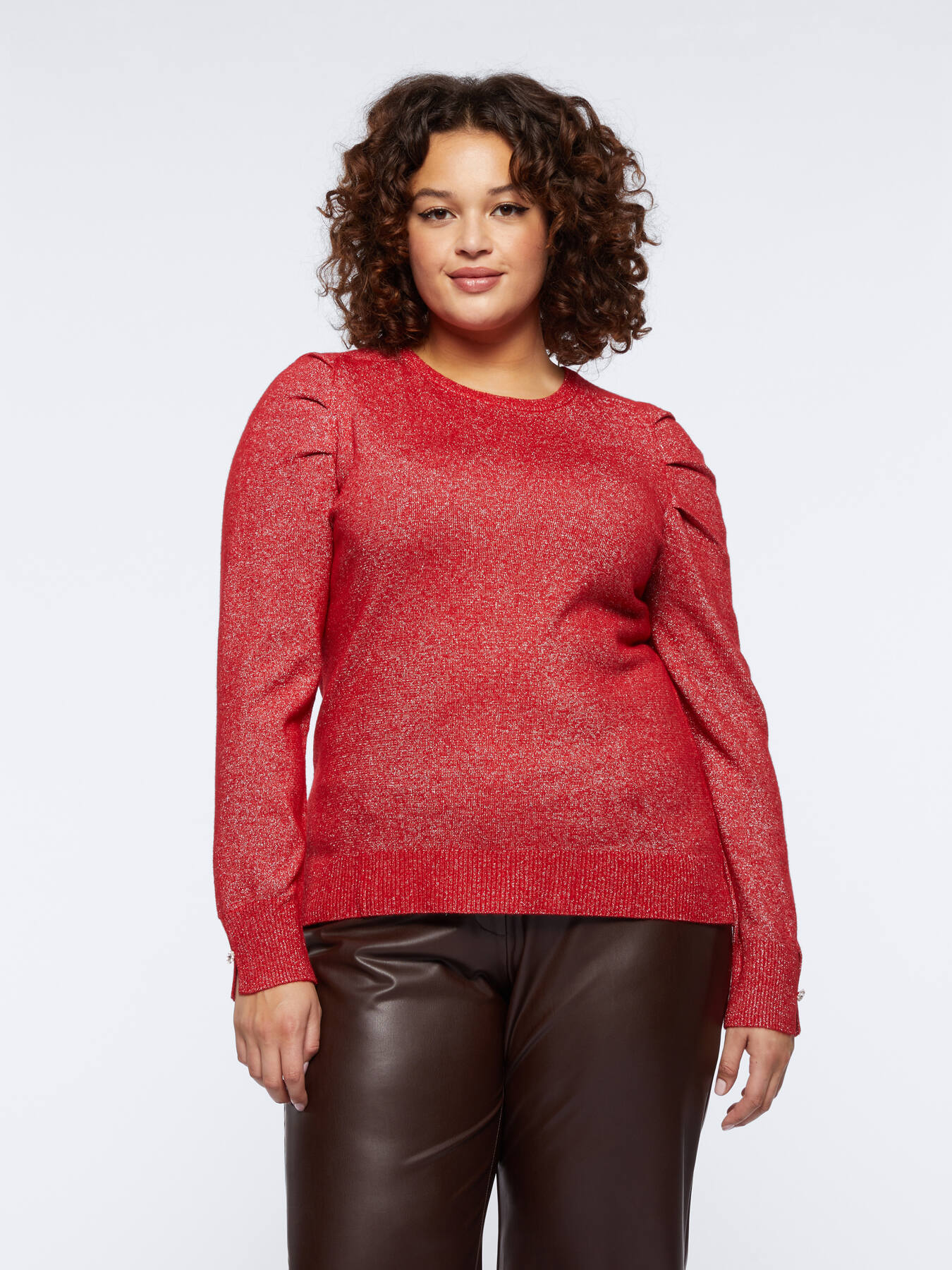 Maglia lurex con piccole pieghe image number 0