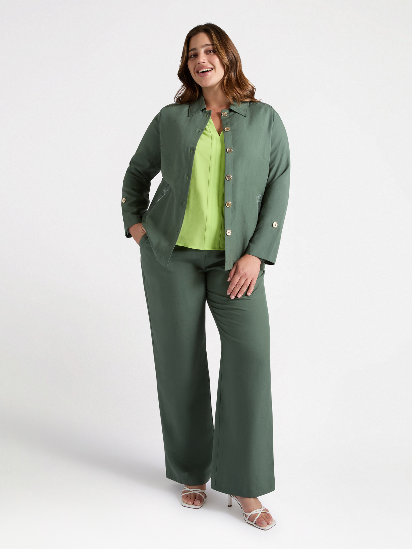 Oversized shirt with embroidery image number 1