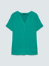 Lyocell blend T-shirt with buttons image number 5