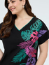 T-shirt en coton avec imprim&eacute; tropical image number 3