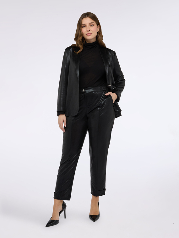 Carrot Fit lurex jersey trousers