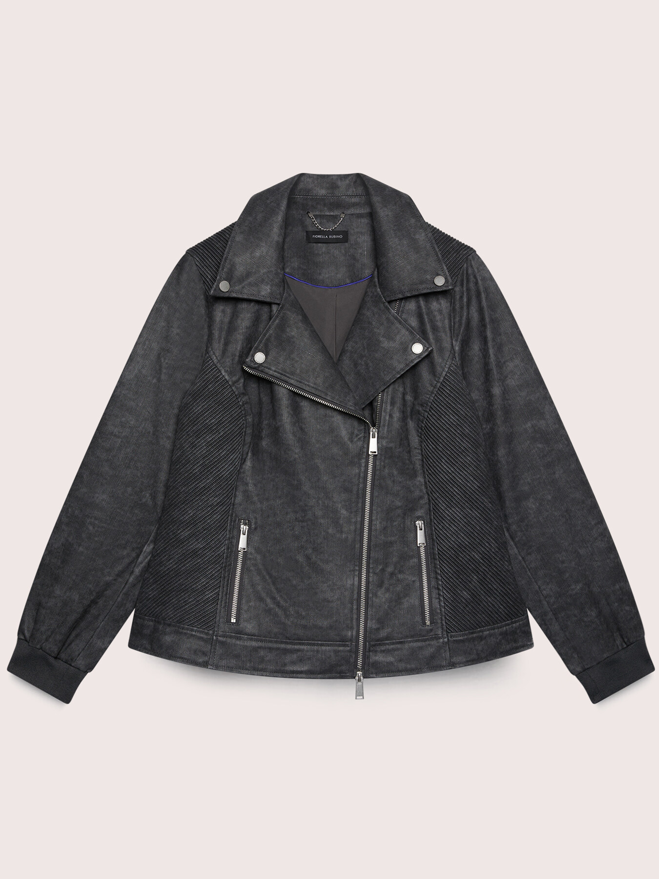 Veste biker avec poignets en tricot extensible image number 4