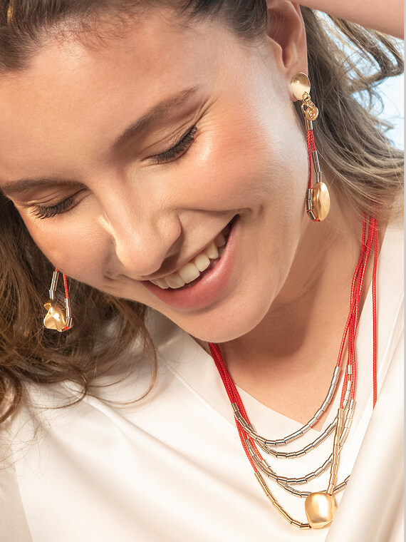 Fiorella Rubino Orecchini pendenti con pepita Donna