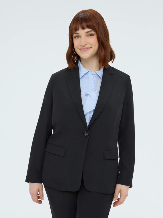 Blazer structur&eacute; avec bouton bijou