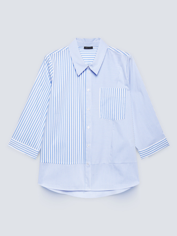 Shirt with mixed stripes