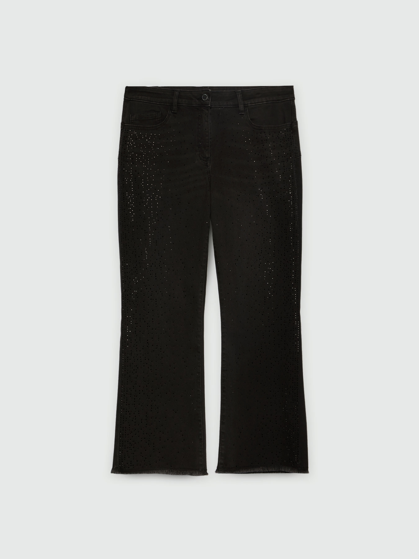 Kick flare jeans with rhinestones image number 4