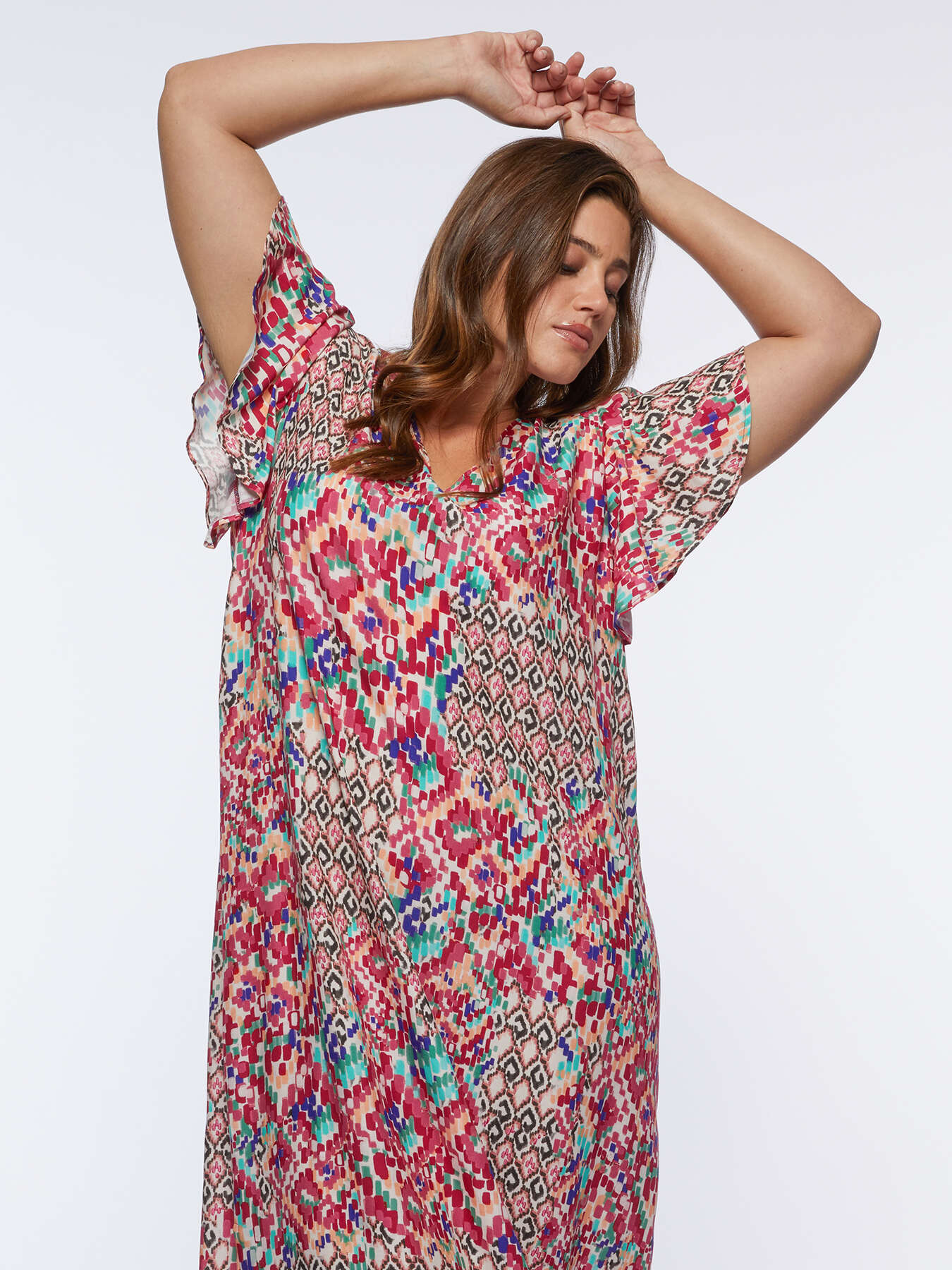 Langes Kleid mit Ikat-Druck image number 0