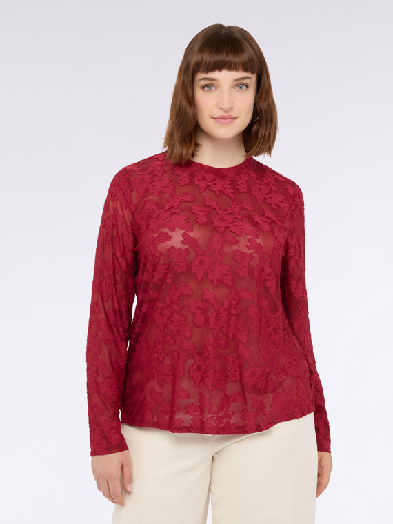 Camiseta de encaje con motivo floral