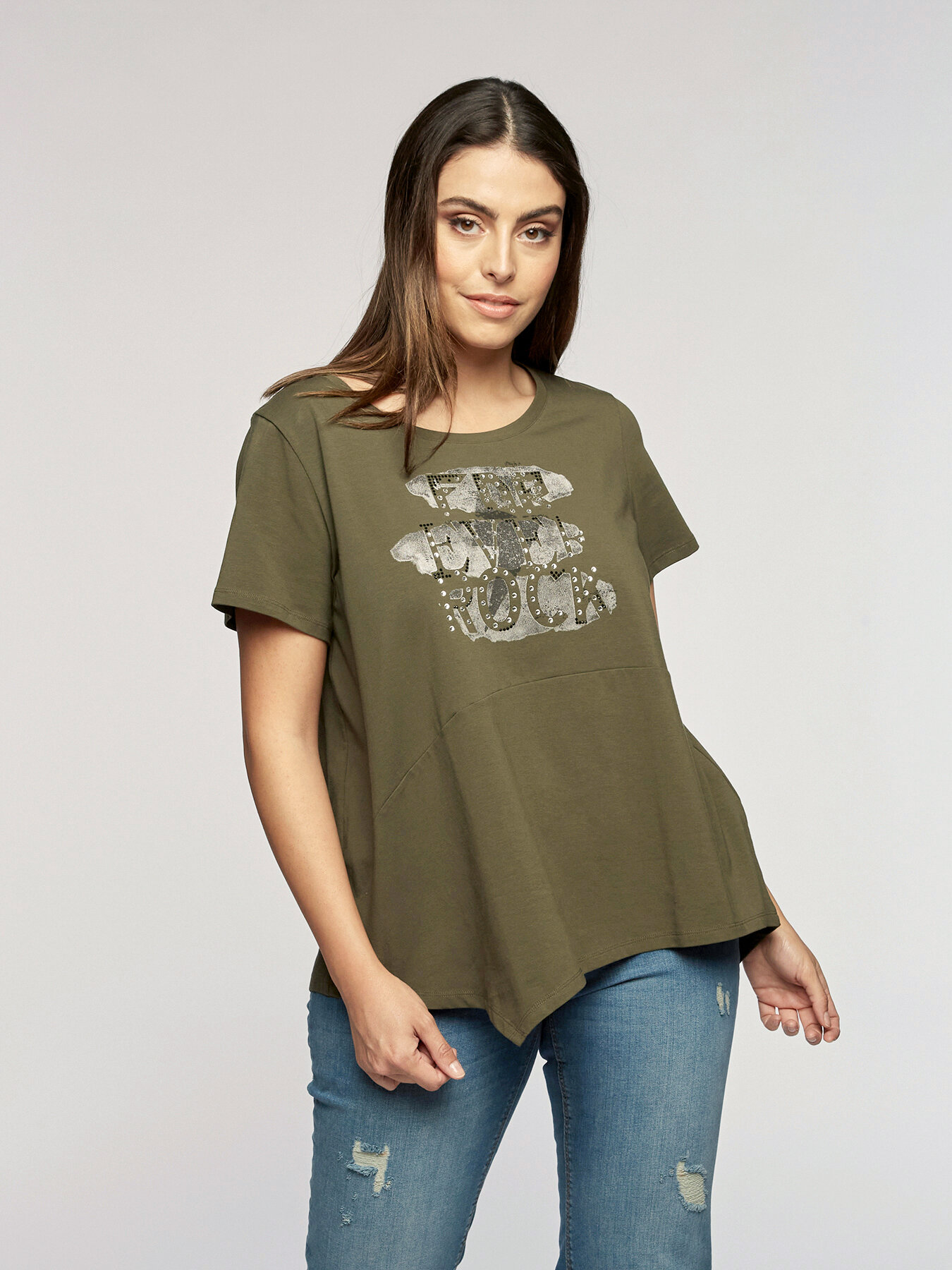 Asymmetrisches T-Shirt mit Druck image number 2