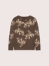 Crew-neck sweater with jacquard print image number 4