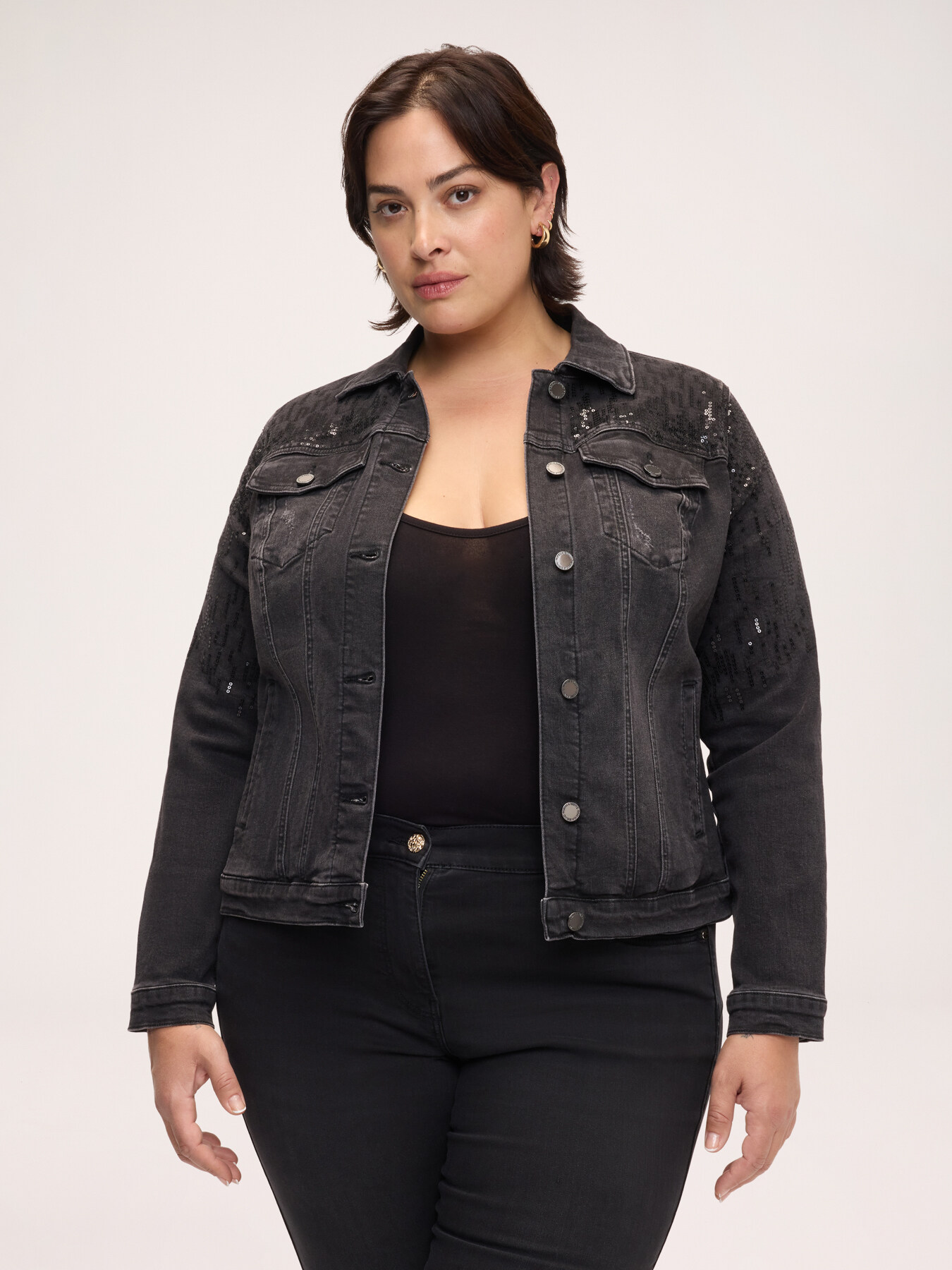 Veste en denim avec paillettes image number 0