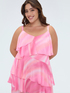 Langes ausgestelltes Kleid aus Georgette image number 4