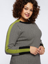 Pull jacquard avec bords verts image number 0