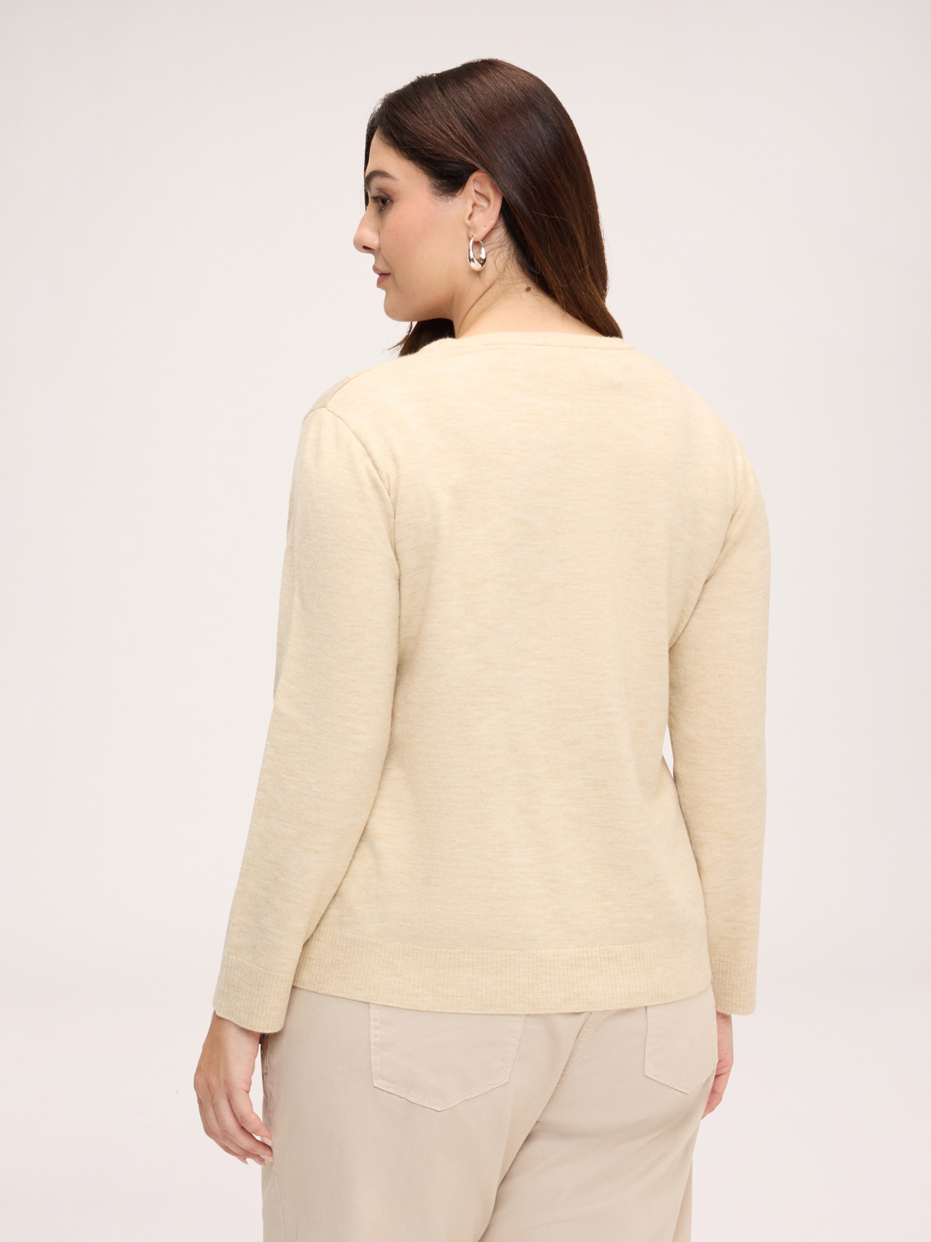 Crew-neck sweater with argyle pattern image number 1