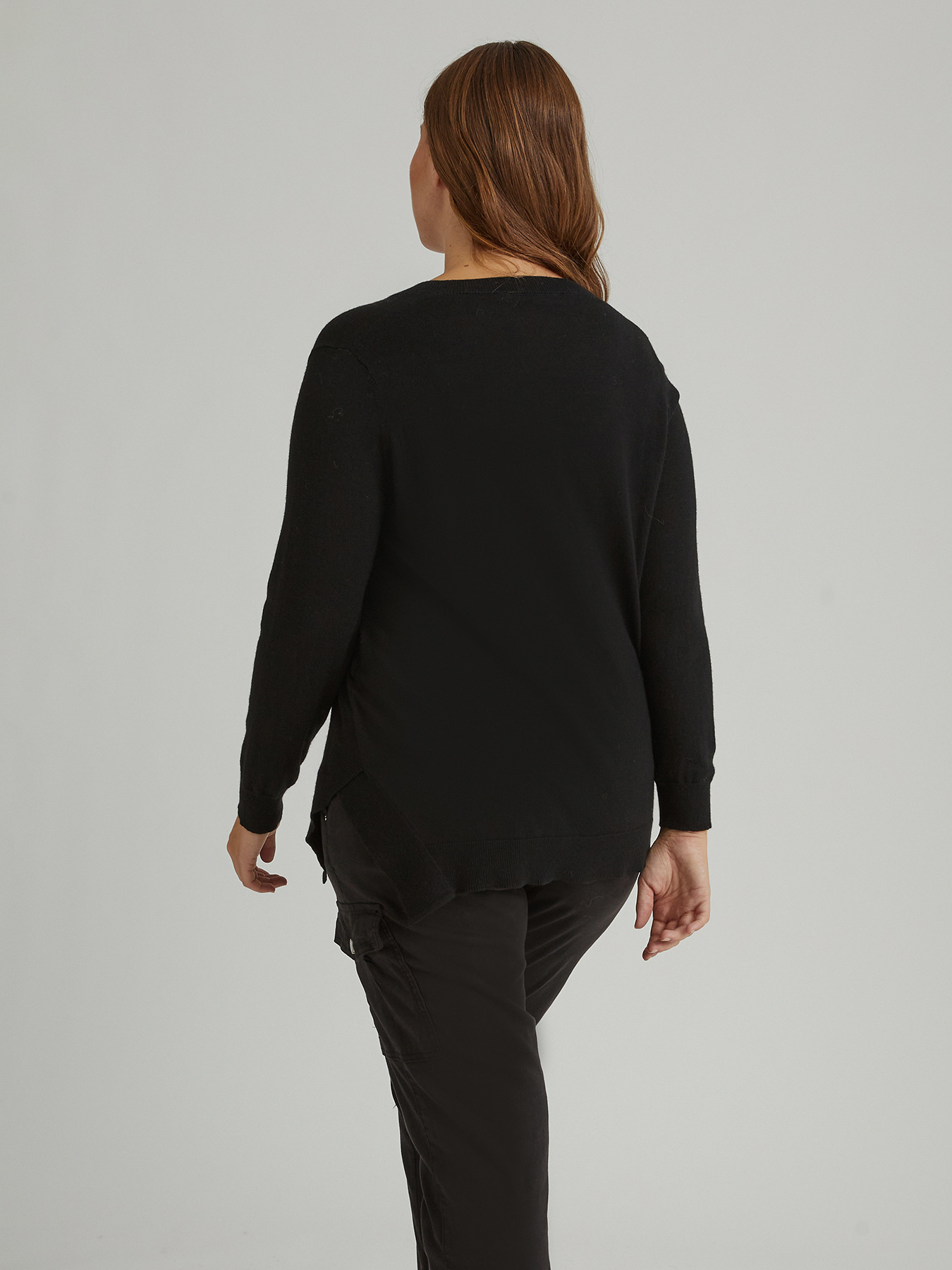 Pull col en V en laine et viscose image number 1